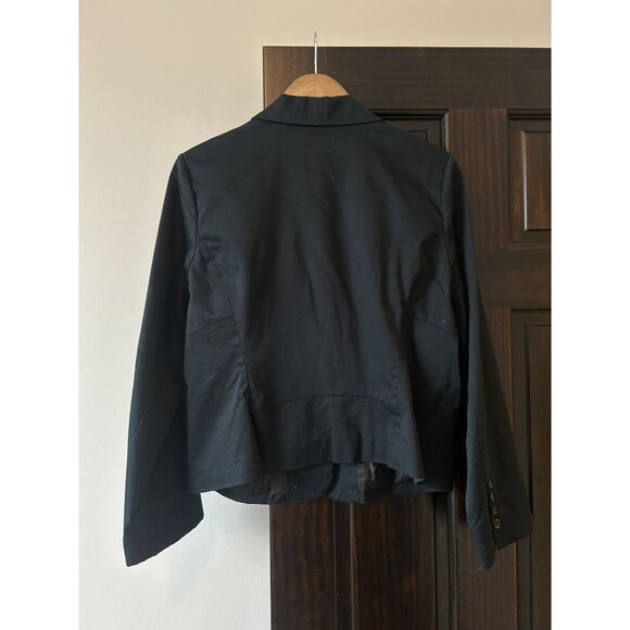 Black Cropped 1 Button Blazer - Picture 3 of 7